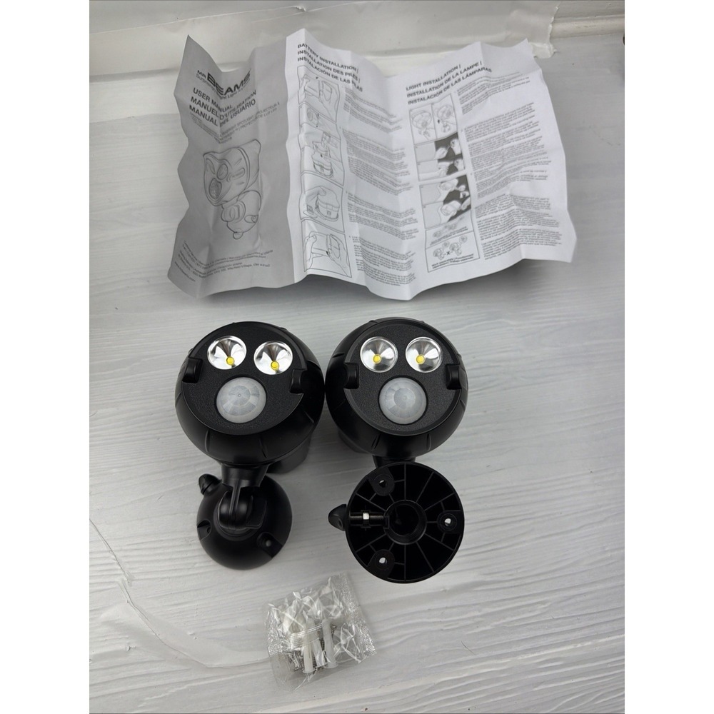 2 - MR BEAMS MB392 400 Lumen BATTERY POWER MOTION SENSING ULTRABRIGHT SPOTLIGHTS